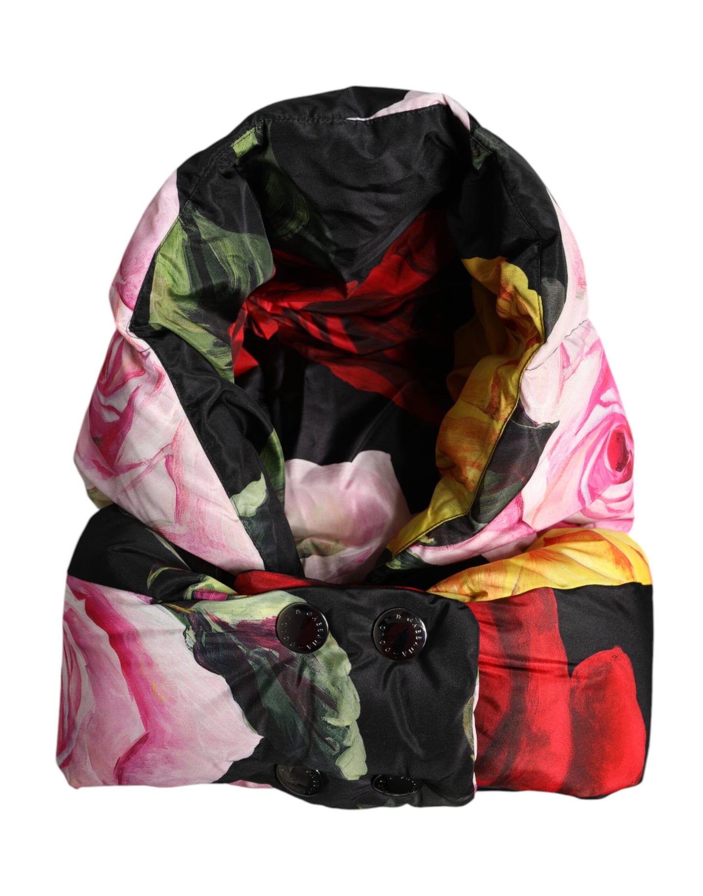 Dolce & Gabbana – Schwarzer Wickelhut mit Blumenmuster