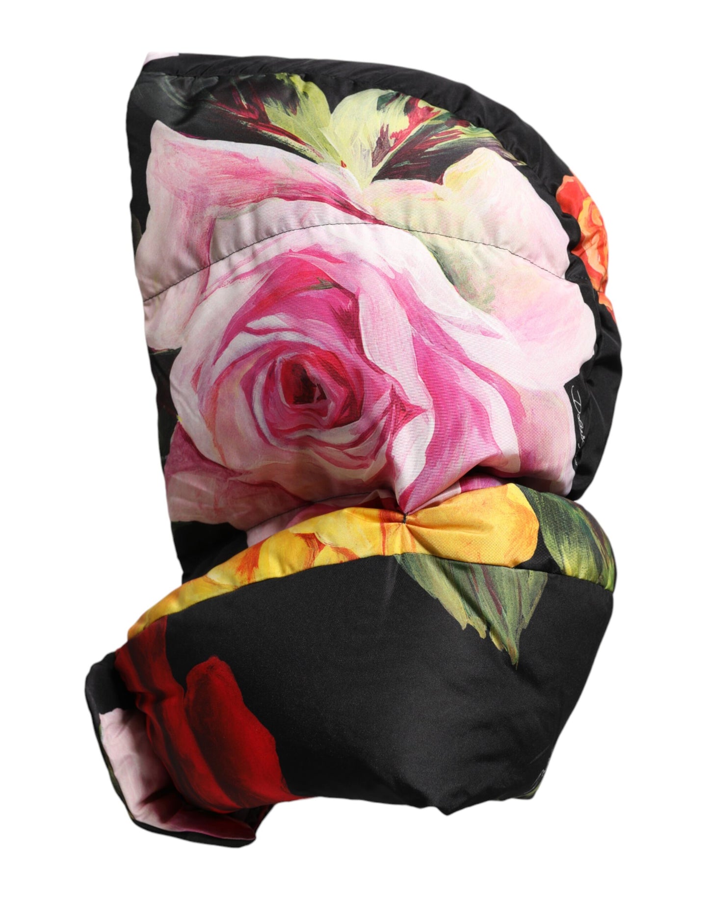 Dolce & Gabbana – Schwarzer Wickelhut mit Blumenmuster