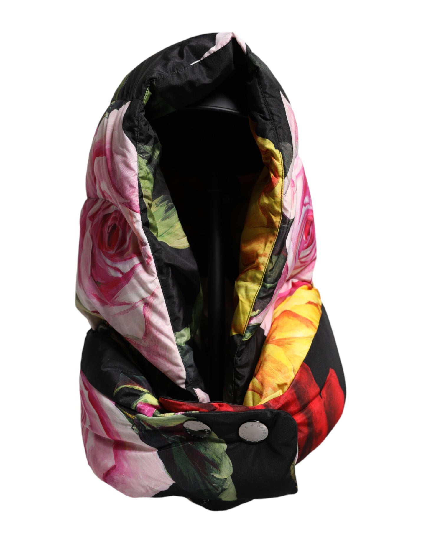 Dolce & Gabbana – Schwarzer Wickelhut mit Blumenmuster