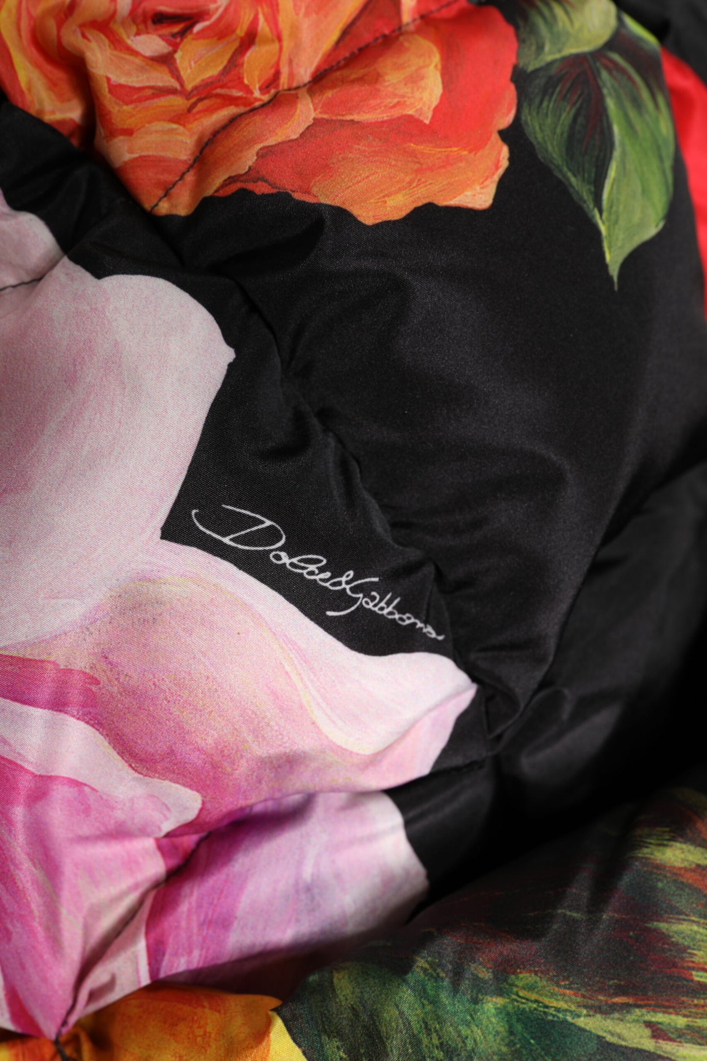 Dolce & Gabbana – Schwarzer Wickelhut mit Blumenmuster