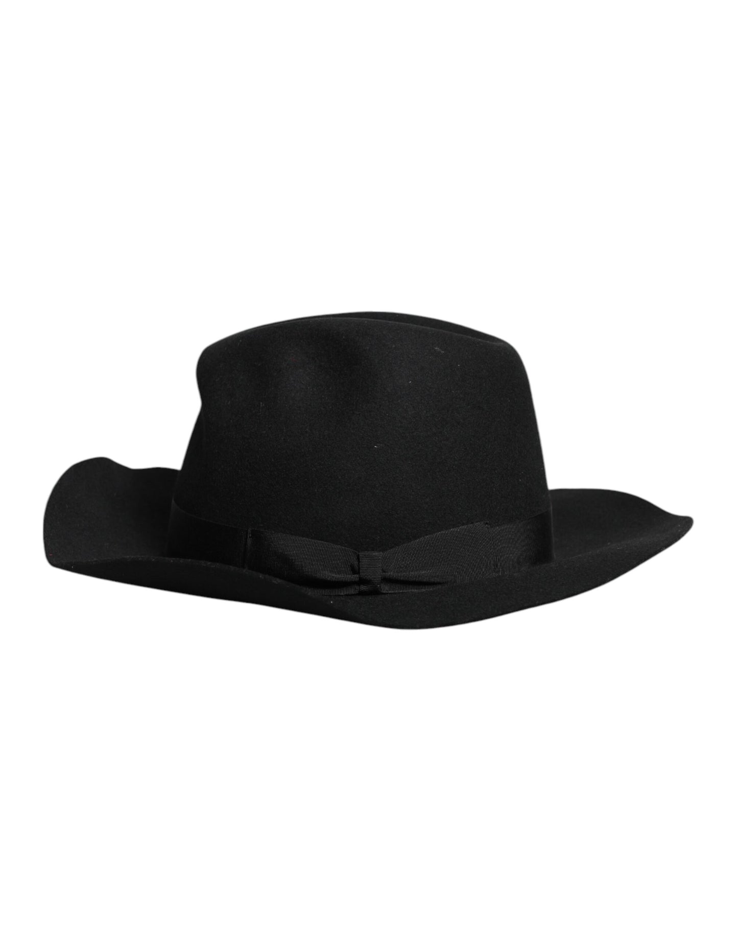 Chapeau Fedora Trilby noir à large bord Dolce & Gabbana