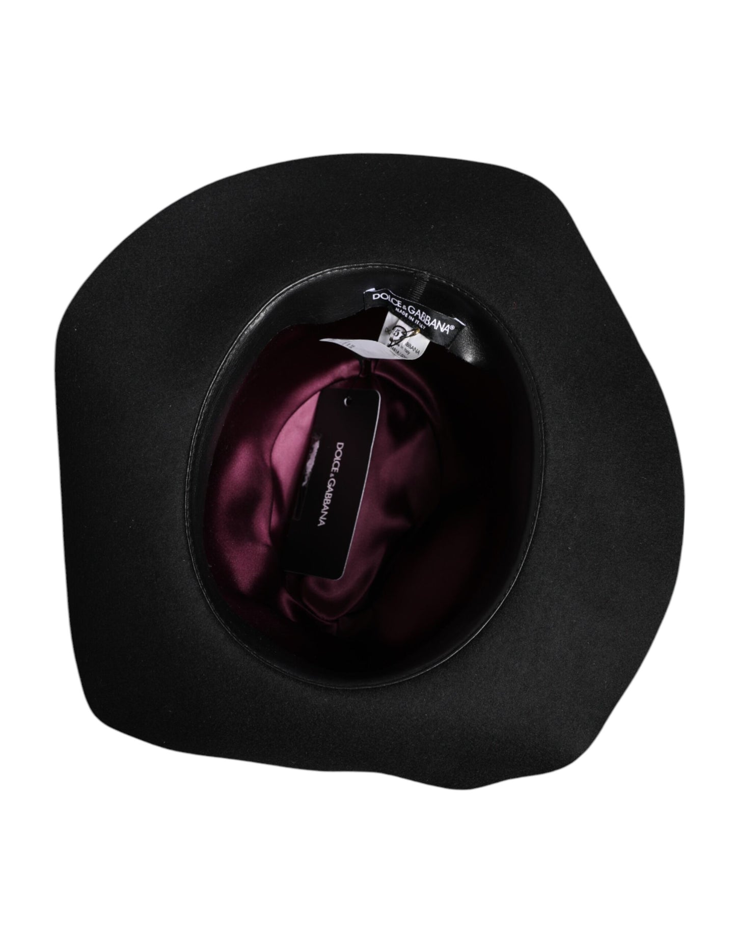 Chapeau Fedora Trilby noir à large bord Dolce & Gabbana