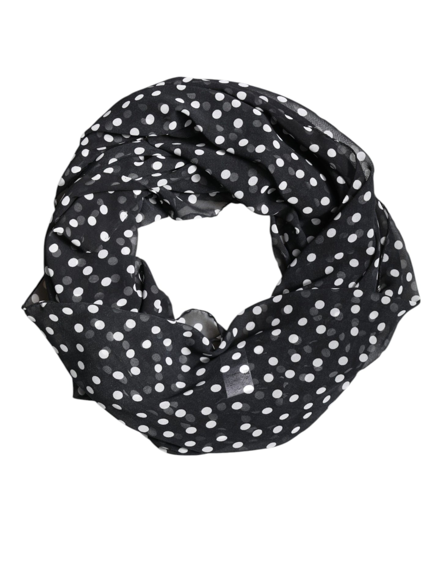 Foulard châle en polyester à pois noirs Dolce & Gabbana