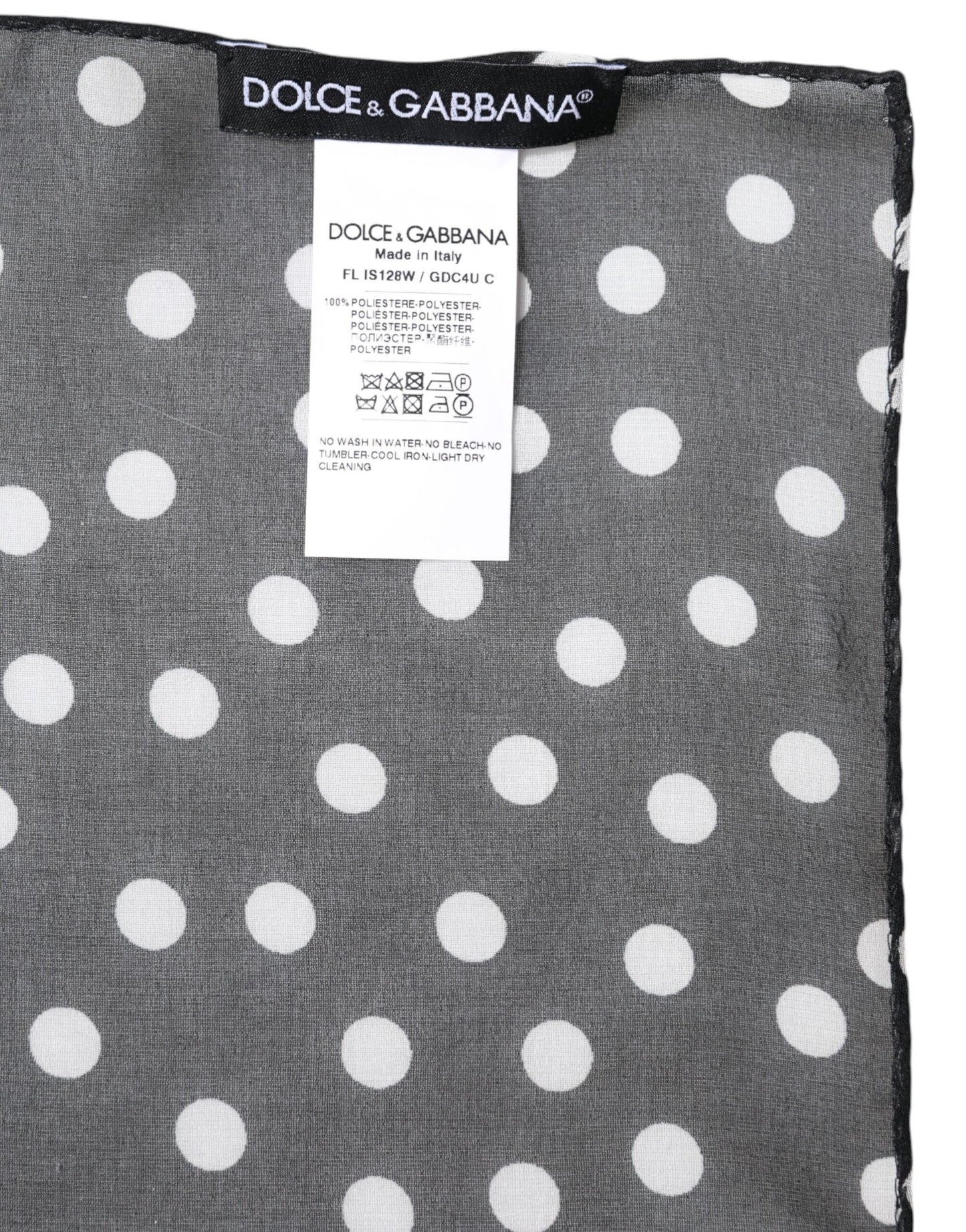Foulard châle en polyester à pois noirs Dolce & Gabbana