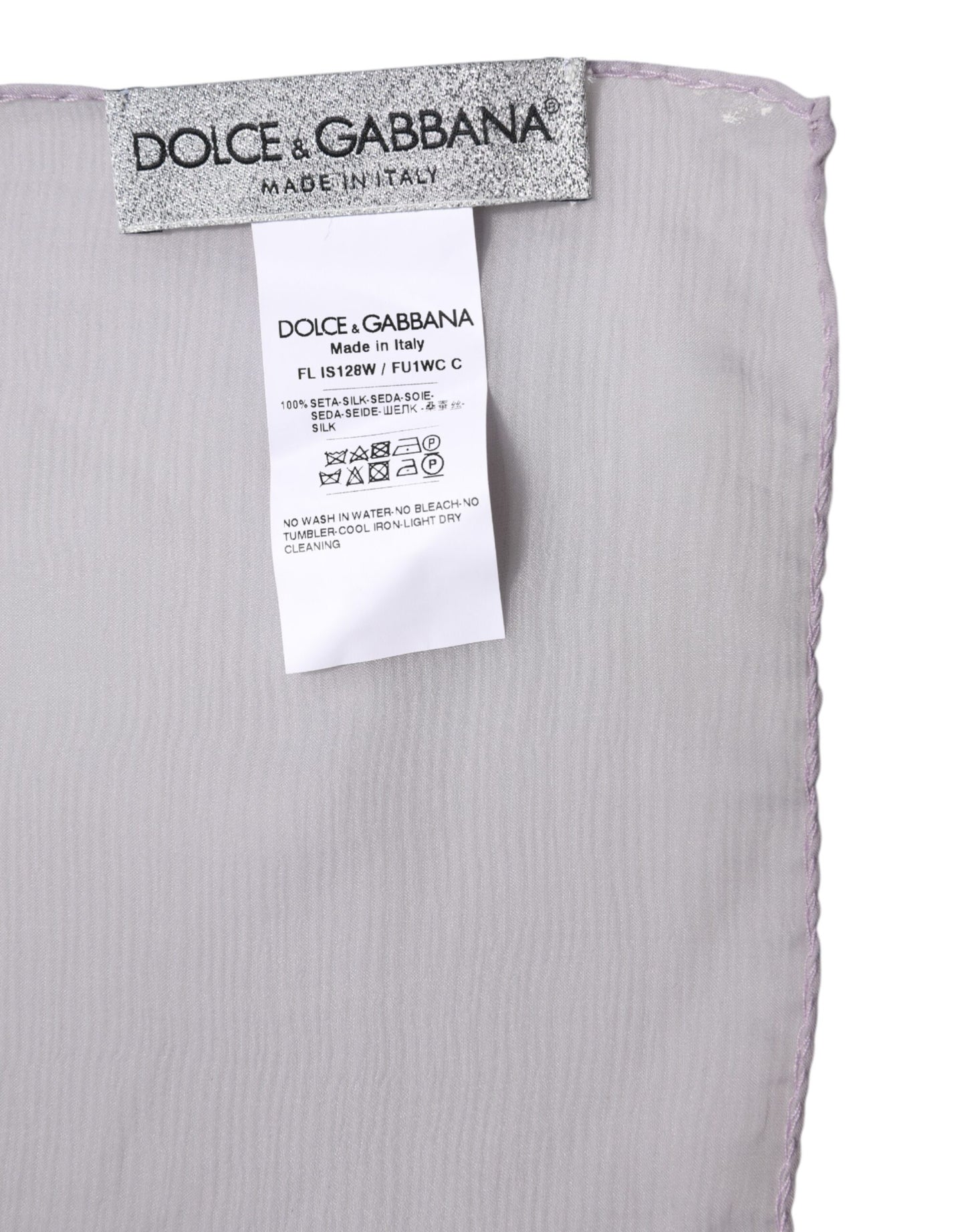 Foulard châle rectangulaire en soie violet Dolce & Gabbana
