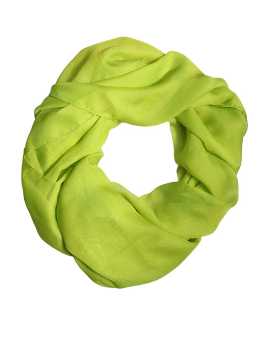 Foulard châle rectangulaire en soie verte Dolce & Gabbana