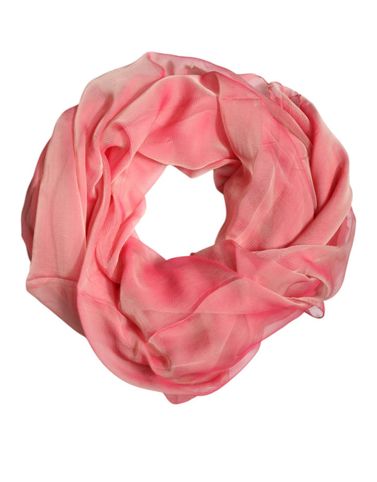 Foulard châle rectangulaire en soie rose Dolce & Gabbana pour femme