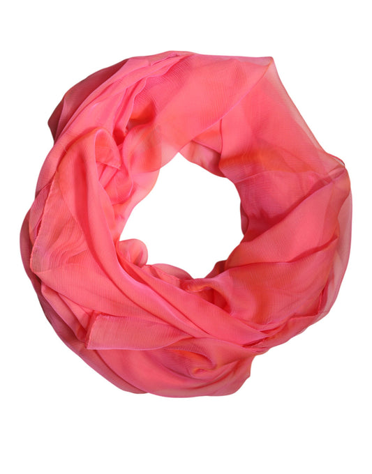 Foulard châle rectangulaire en soie rose Dolce & Gabbana pour femme