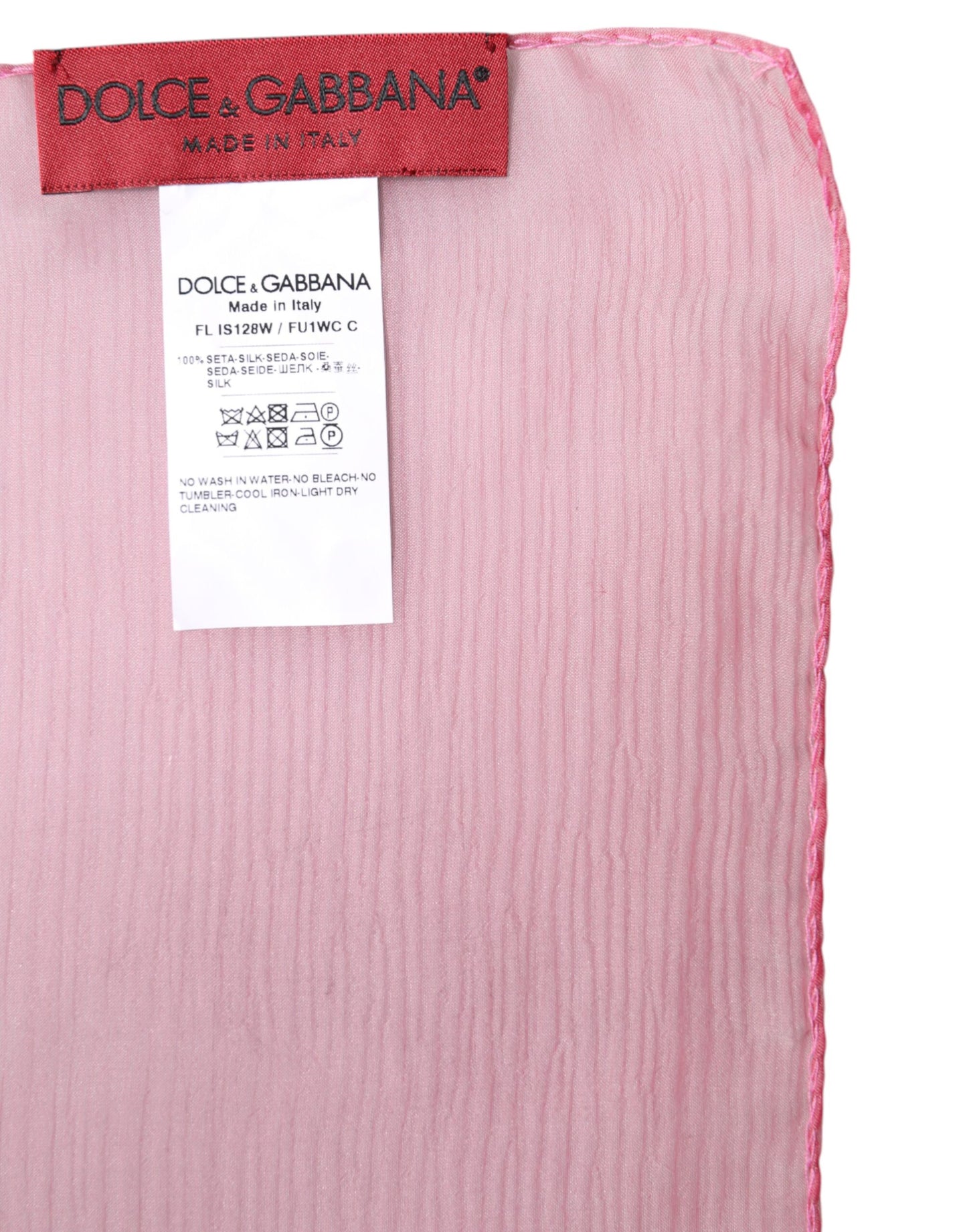 Foulard châle rectangulaire en soie rose Dolce & Gabbana pour femme