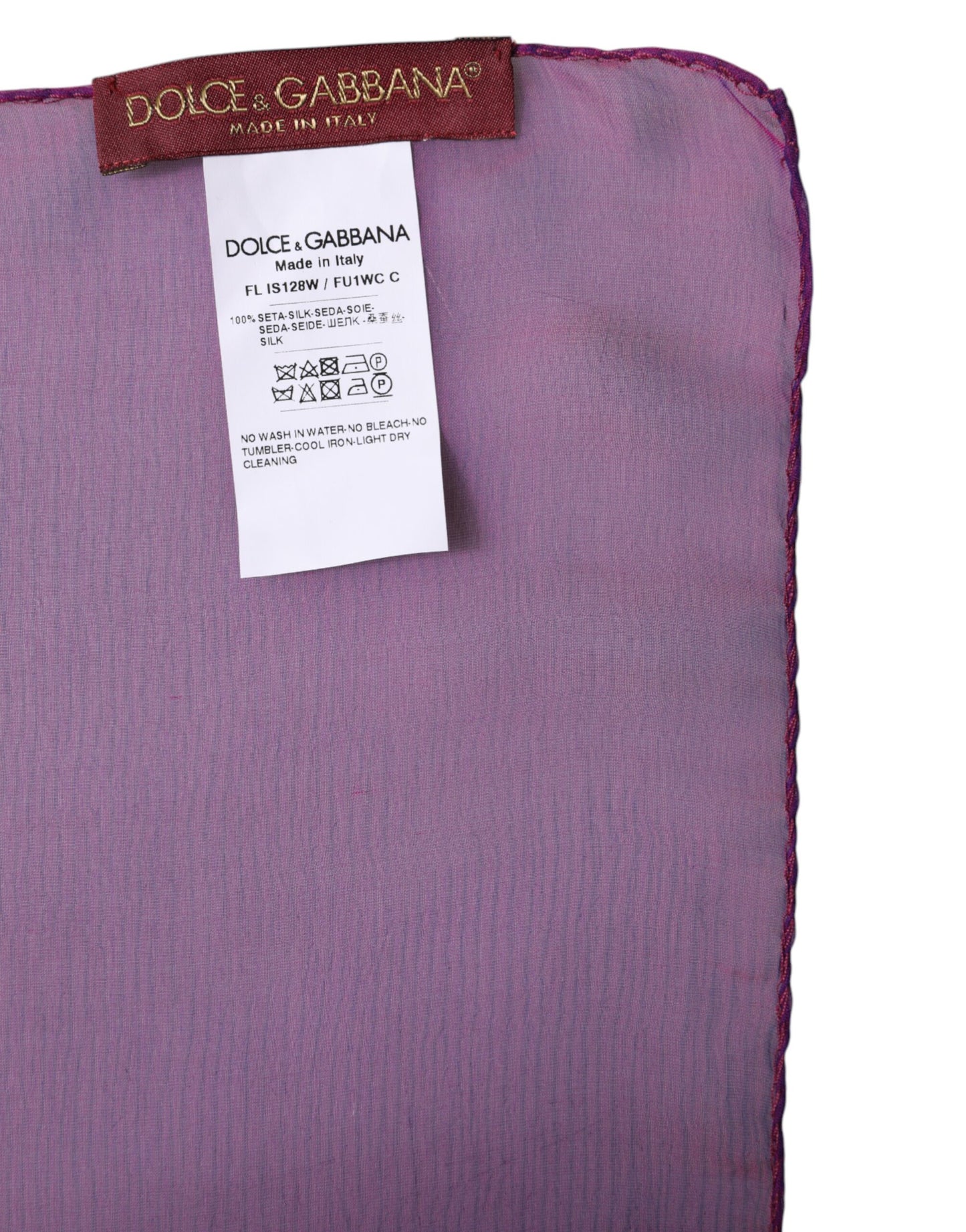 Foulard châle rectangulaire en soie violet Dolce & Gabbana