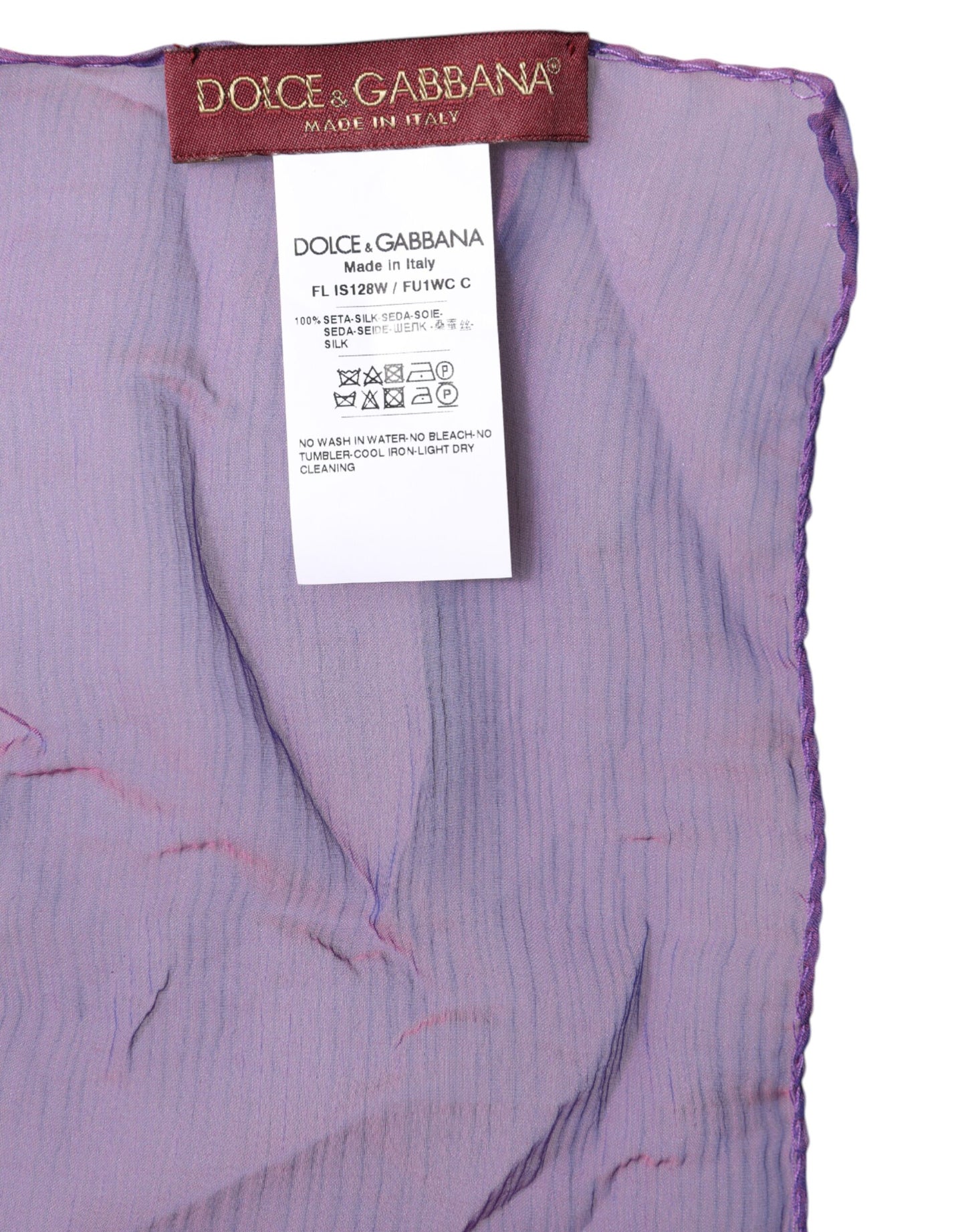 Foulard châle rectangulaire en soie violet Dolce & Gabbana