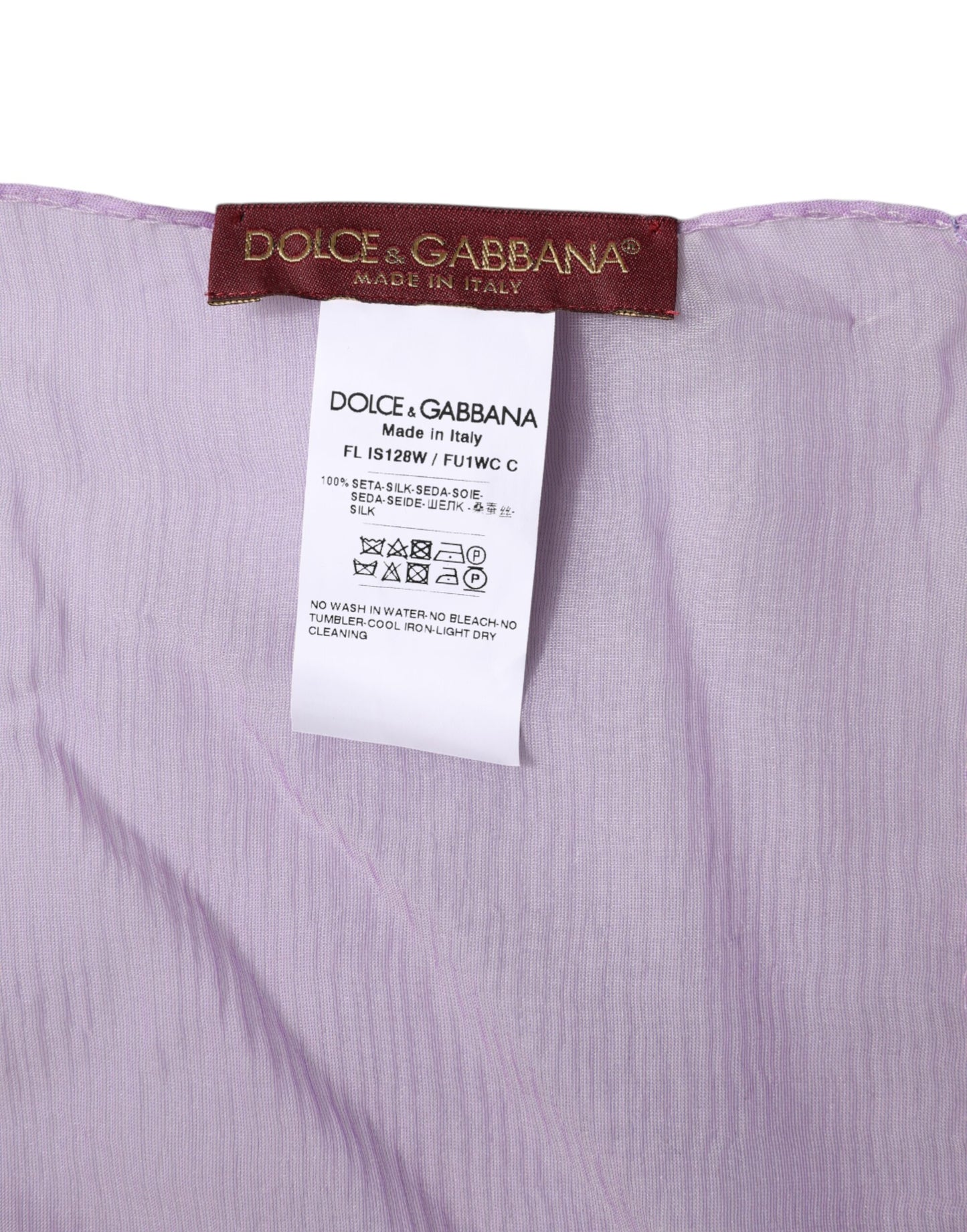 Foulard châle rectangulaire en soie violet Dolce & Gabbana