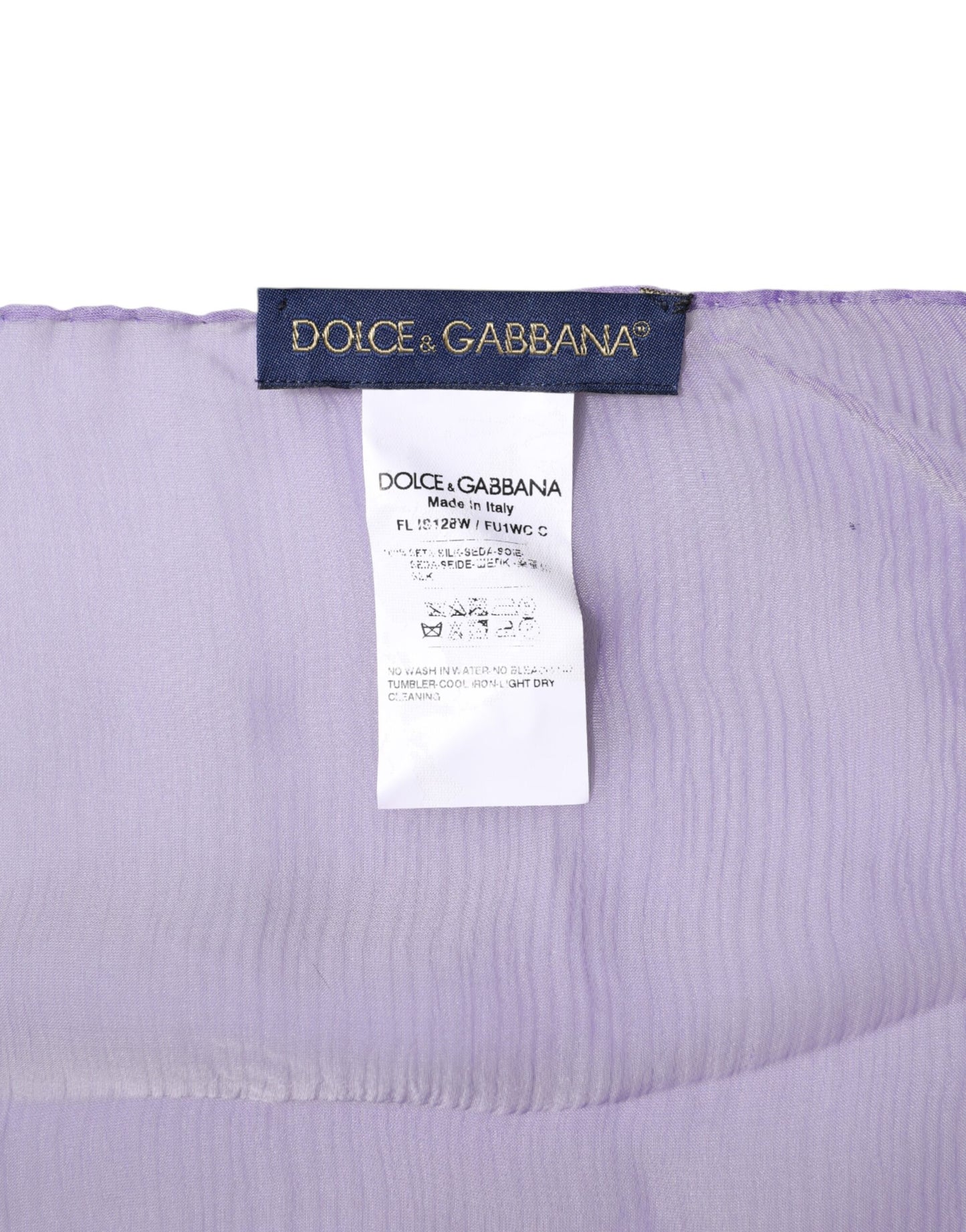 Foulard châle rectangulaire en soie violet Dolce & Gabbana