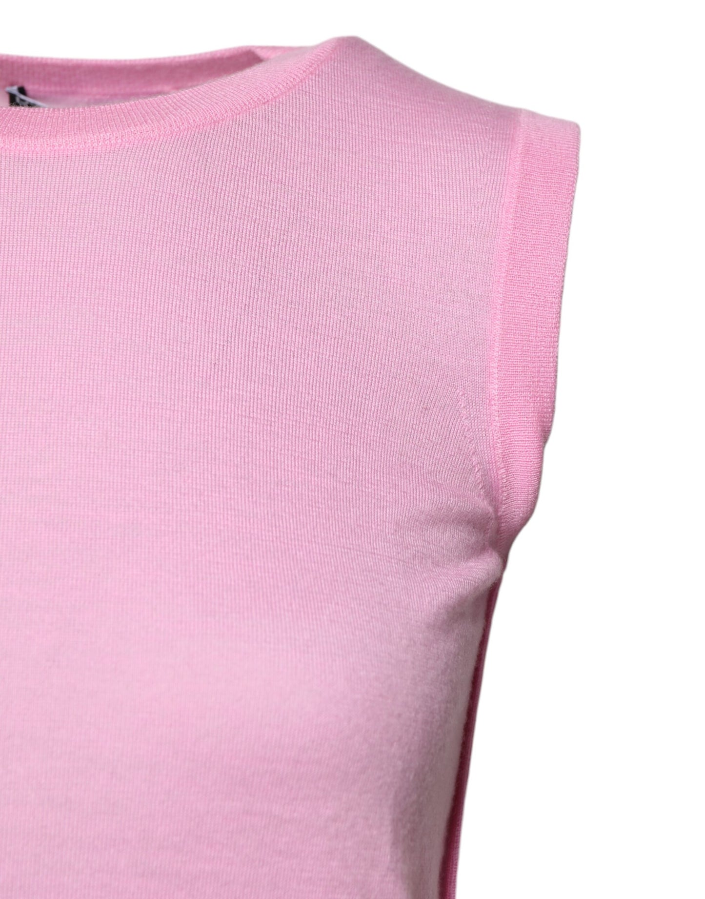 Débardeur sans manches à col rond en cachemire rose Dolce & Gabbana