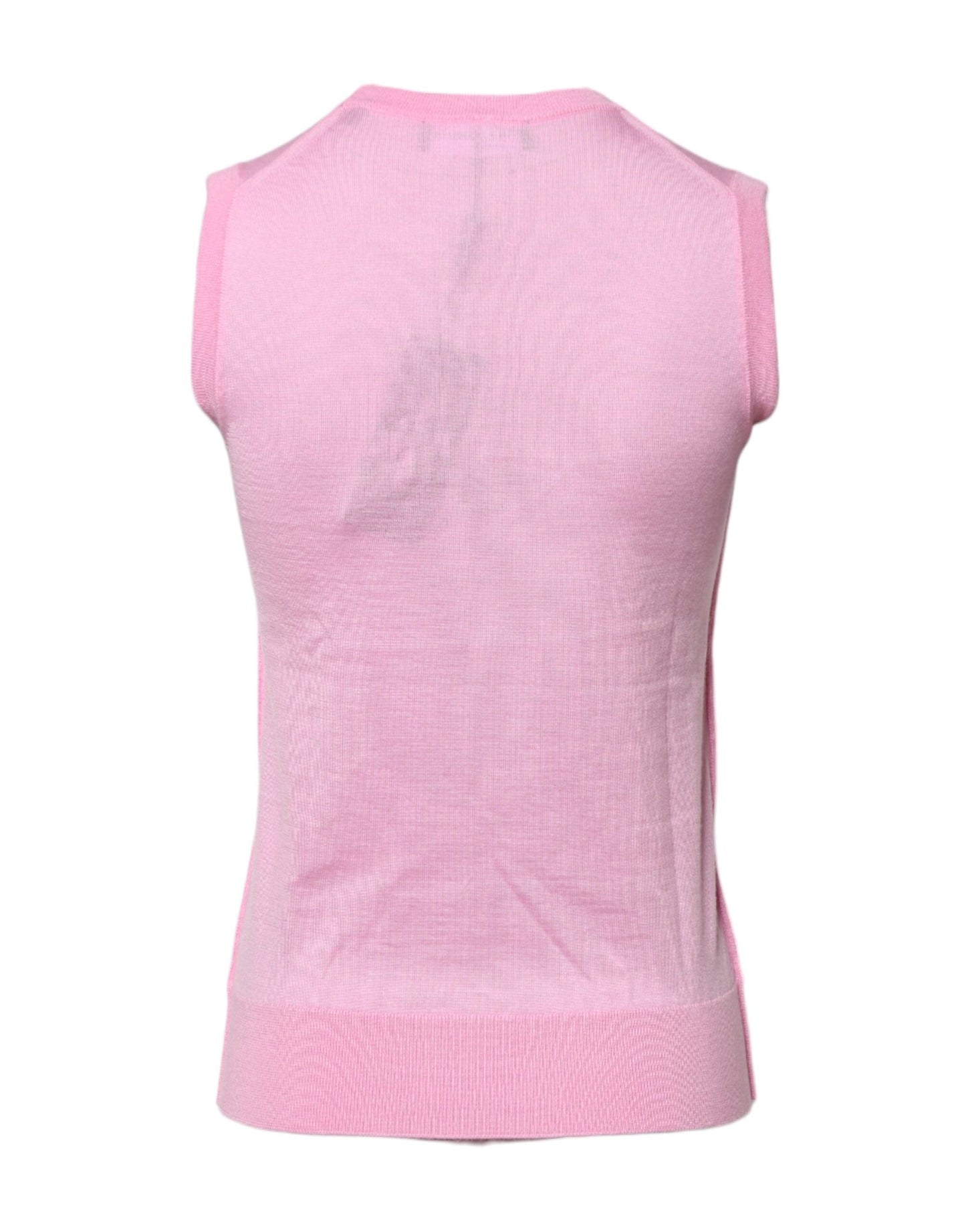 Débardeur sans manches à col rond en cachemire rose Dolce & Gabbana