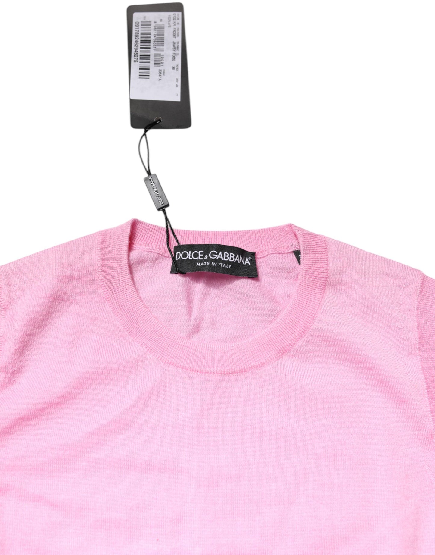 Débardeur sans manches à col rond en cachemire rose Dolce & Gabbana