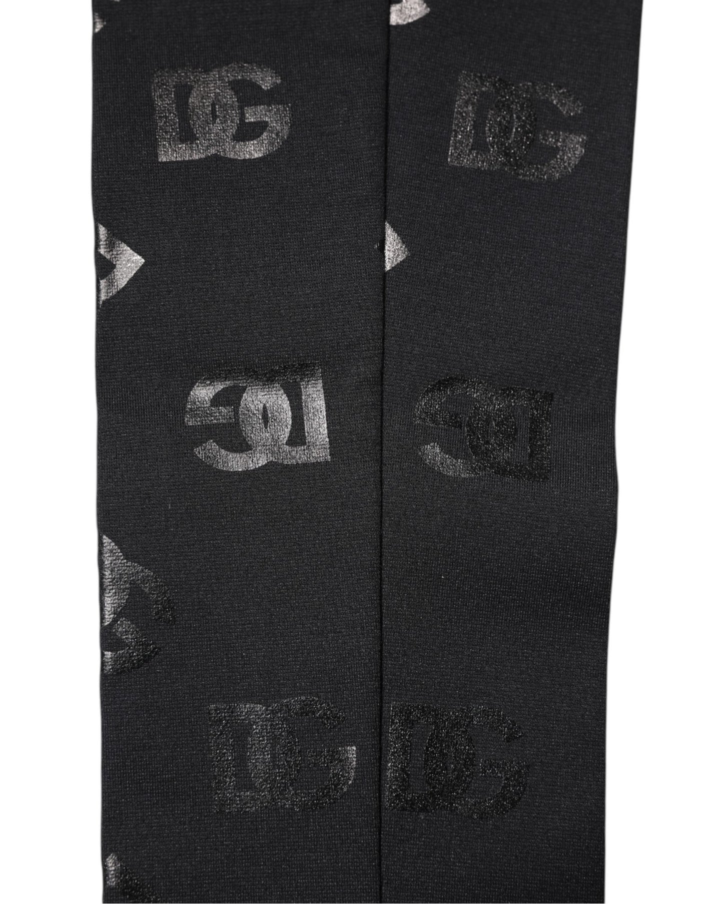 Manchettes extensibles en laine noire Dolce & Gabbana avec logo DG et monogramme