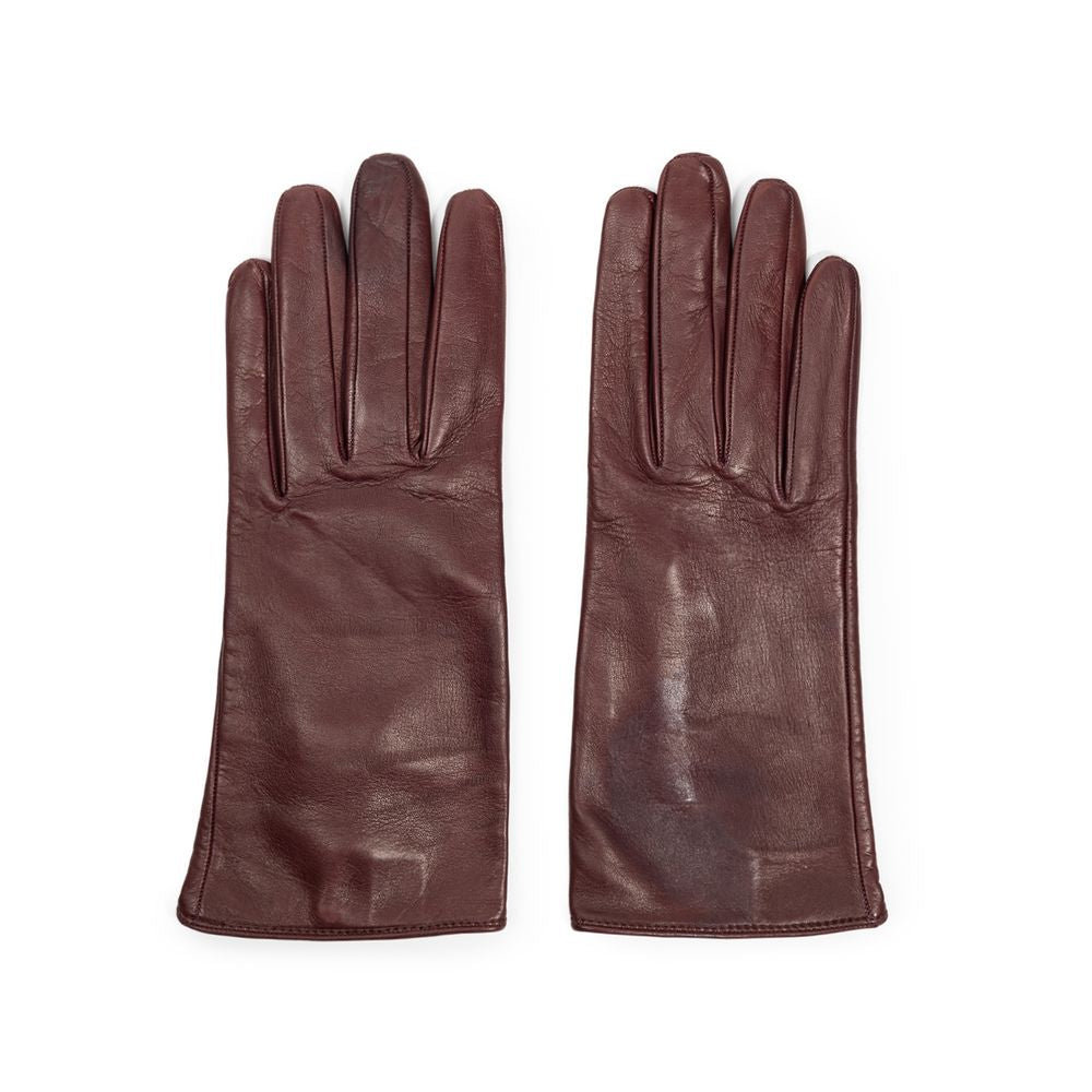 Gants en cuir bordeaux Dolce & Gabbana