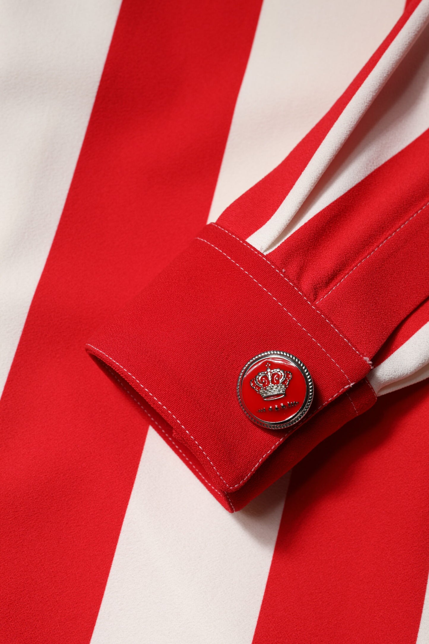 Dolce & Gabbana – Minikleid mit langen Ärmeln und weißen und roten Streifen