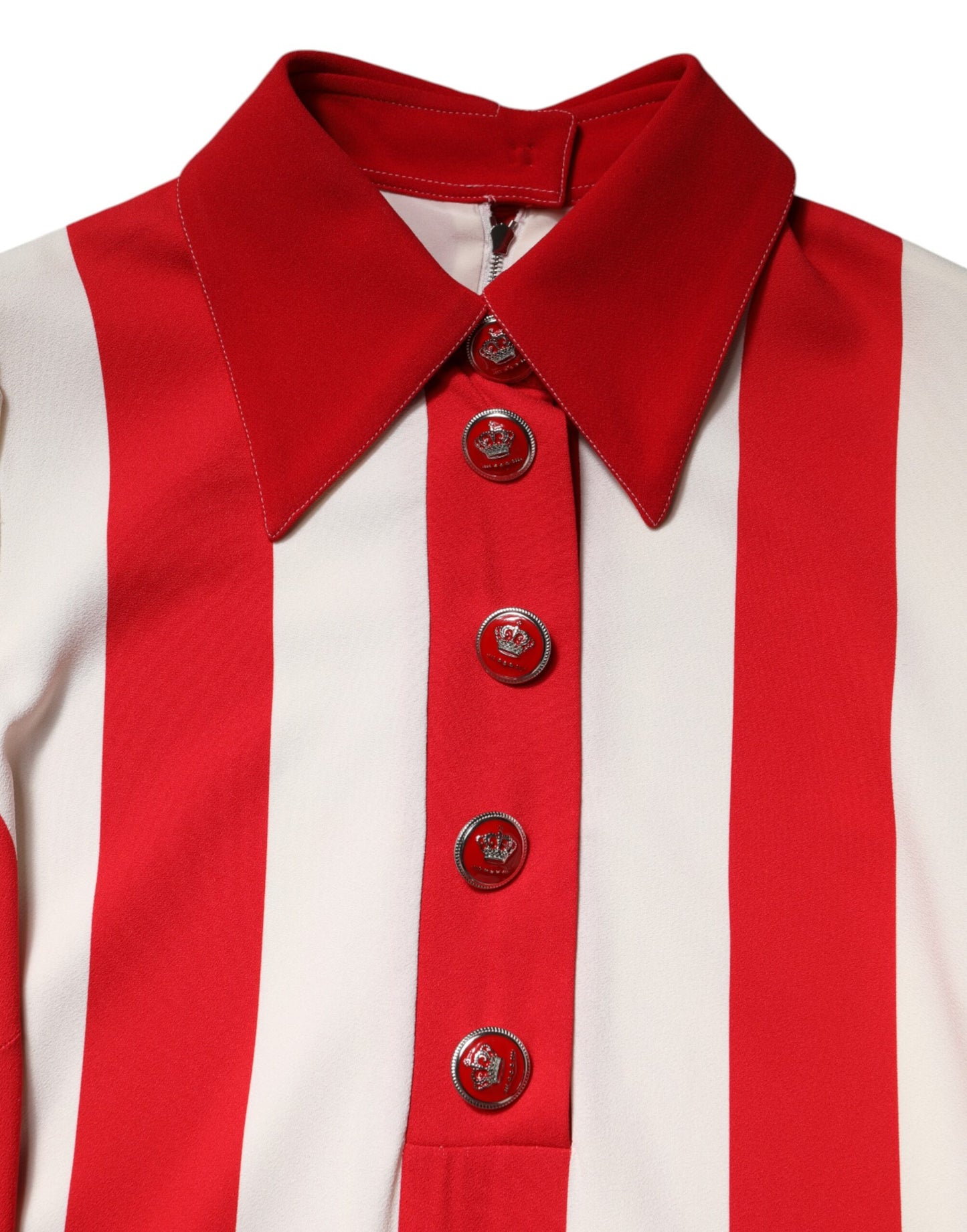 Dolce & Gabbana – Minikleid mit langen Ärmeln und weißen und roten Streifen