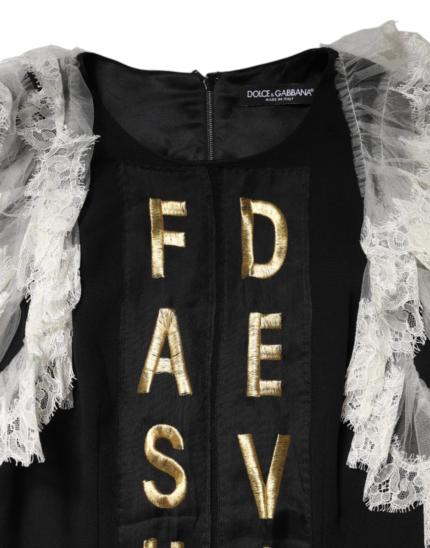 Robe courte noire à ornements Dolce & Gabbana Fashion Devotion