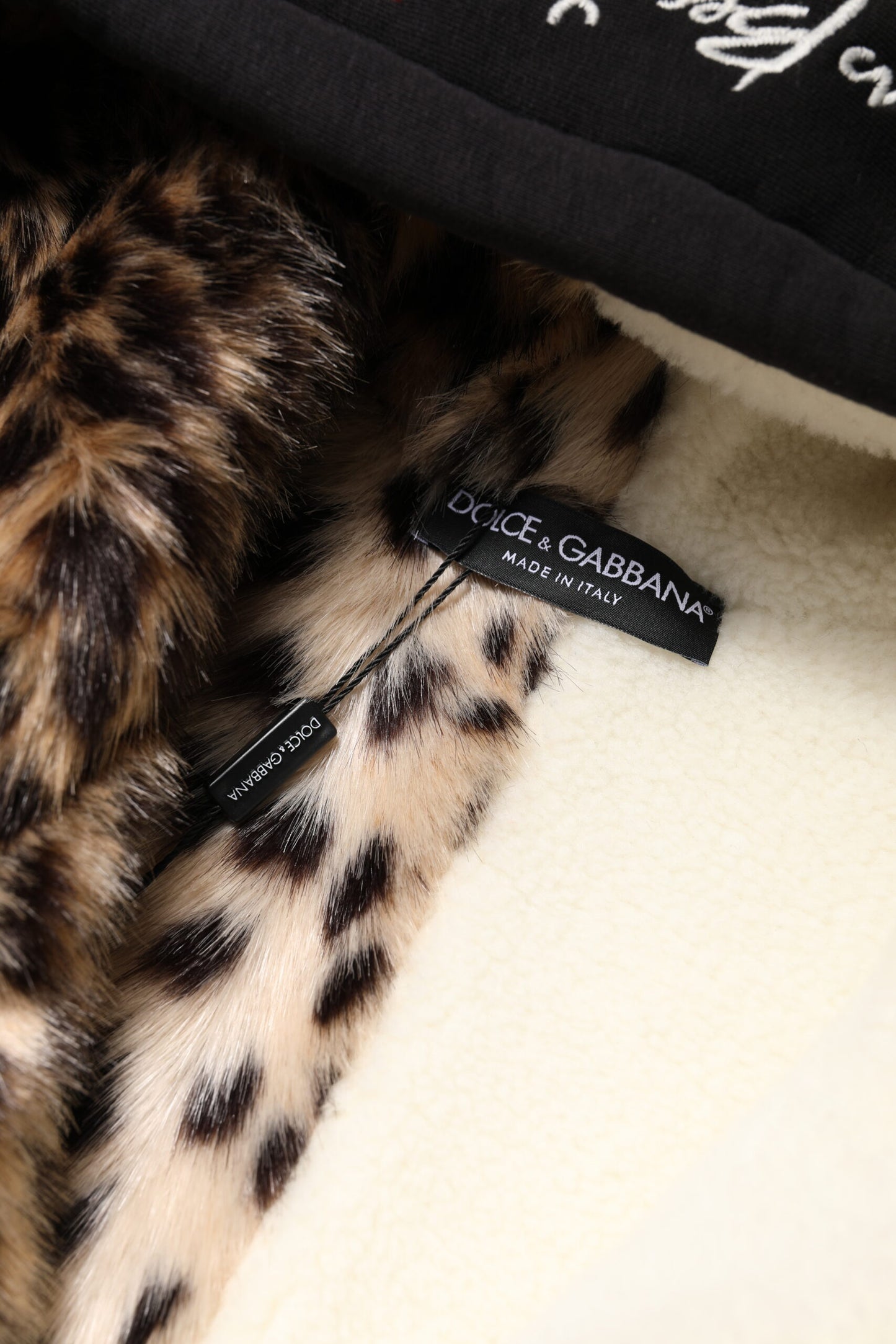 Veste à capuche zippée entièrement brodée noire Dolce & Gabbana