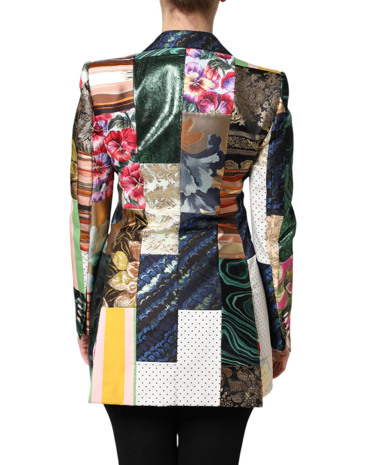 Veste en jacquard patchwork floral multicolore Dolce & Gabbana