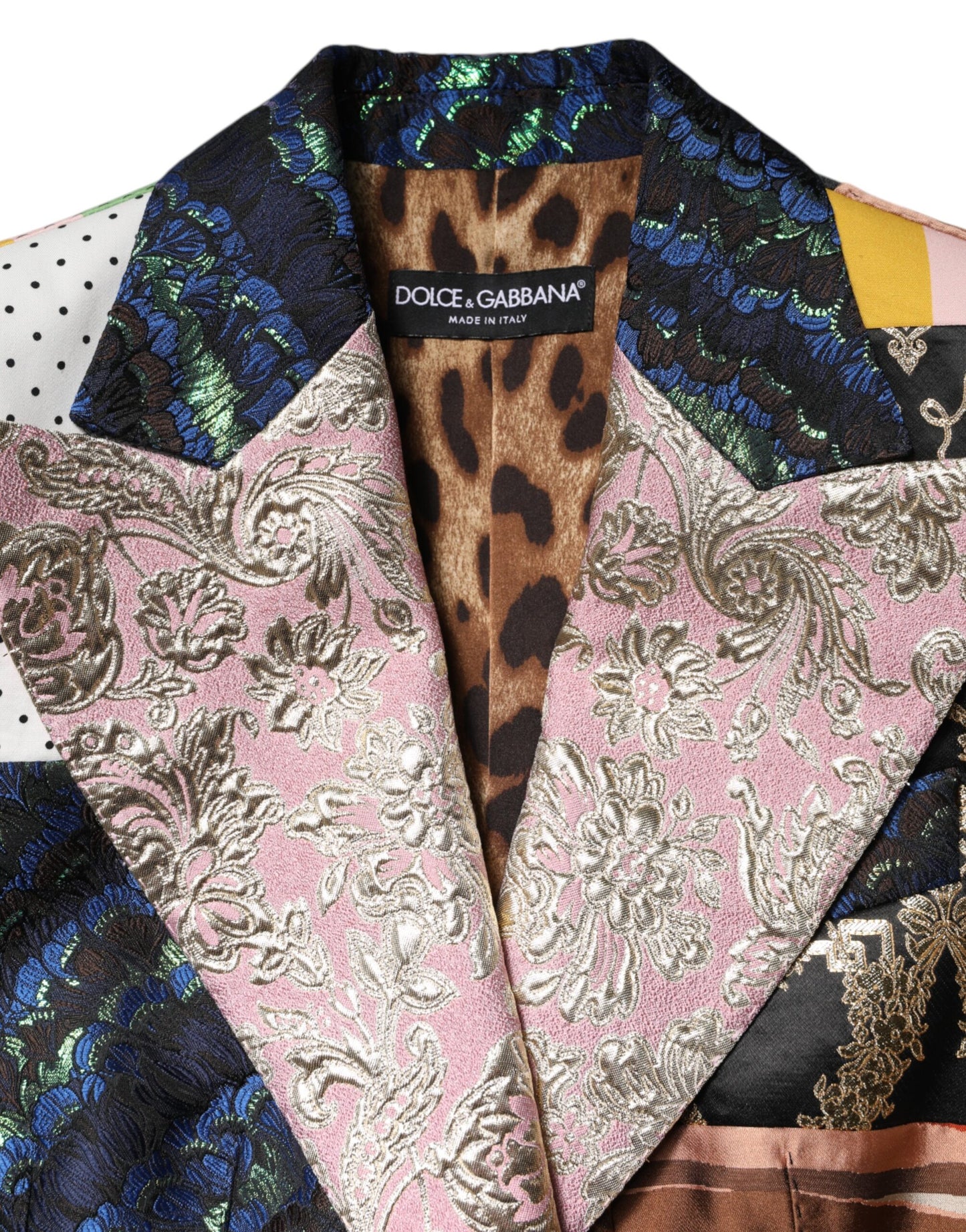 Veste en jacquard patchwork floral multicolore Dolce & Gabbana