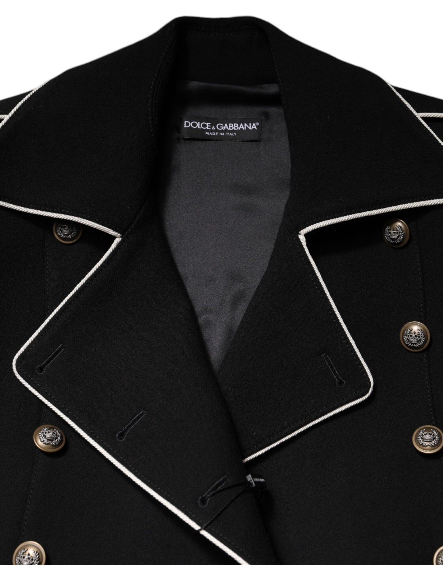 Veste blazer croisée en laine noire Dolce & Gabbana