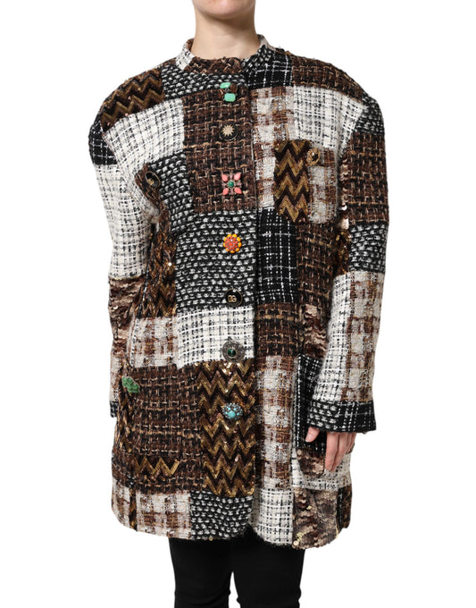 Veste boutonnée patchwork multicolore Dolce & Gabbana