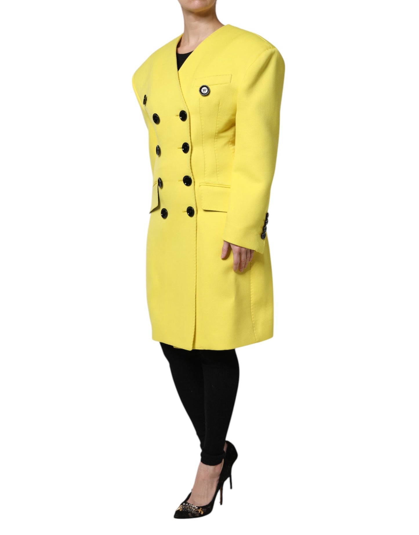 Dolce & Gabbana Trench-coat jaune à double boutonnage