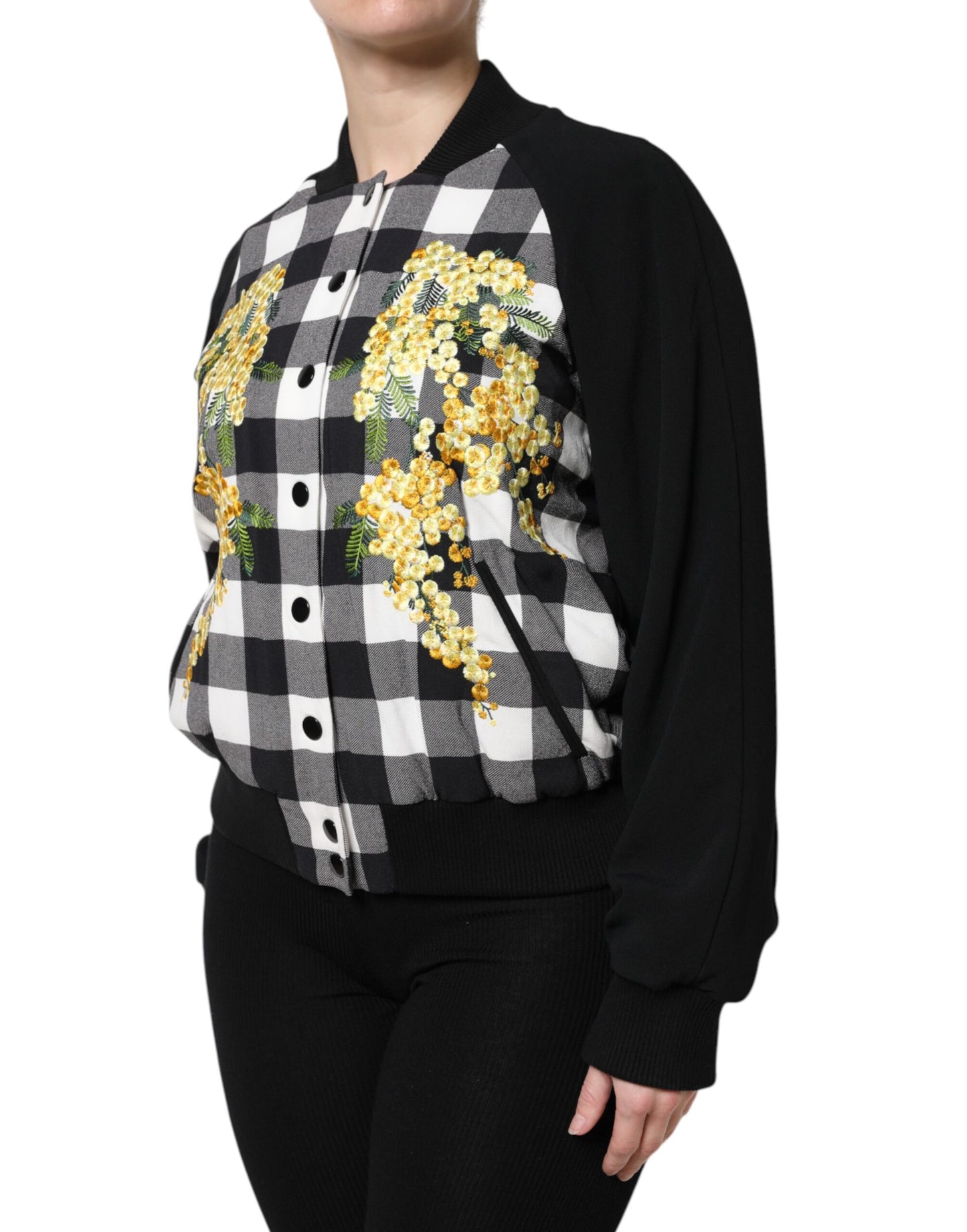 Veste boutonnée à carreaux noirs et blancs Dolce & Gabbana