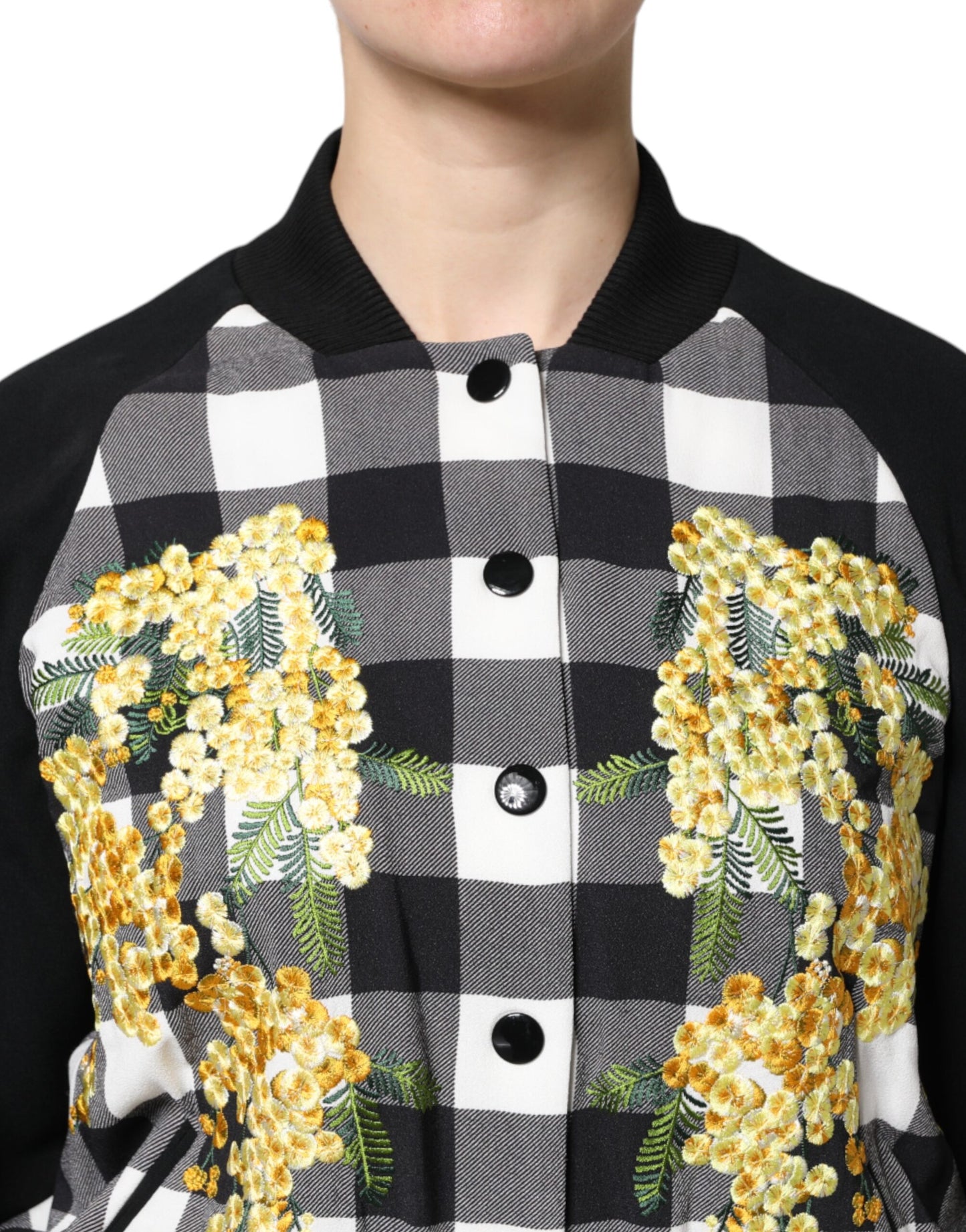 Veste boutonnée à carreaux noirs et blancs Dolce & Gabbana