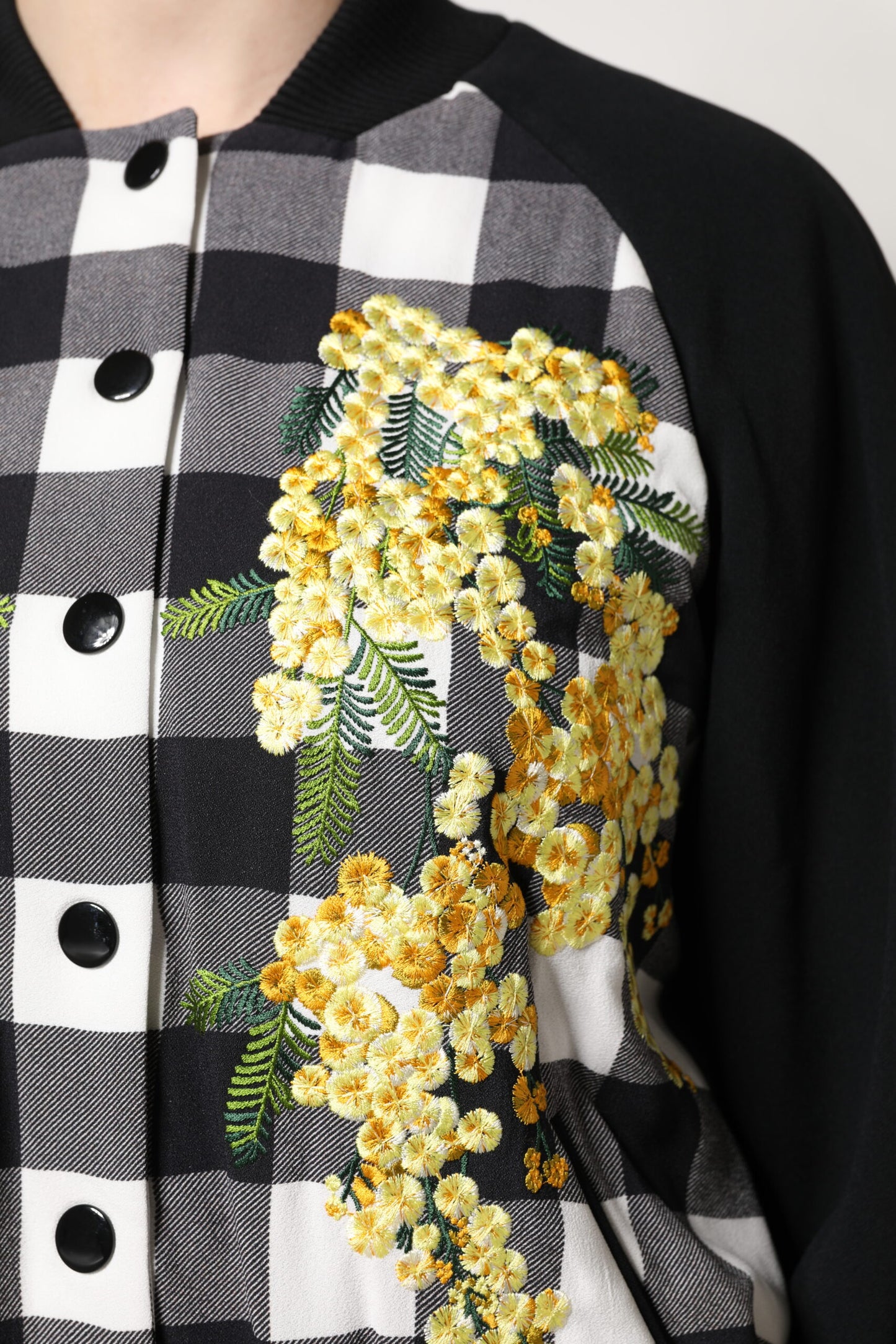 Veste boutonnée à carreaux noirs et blancs Dolce & Gabbana