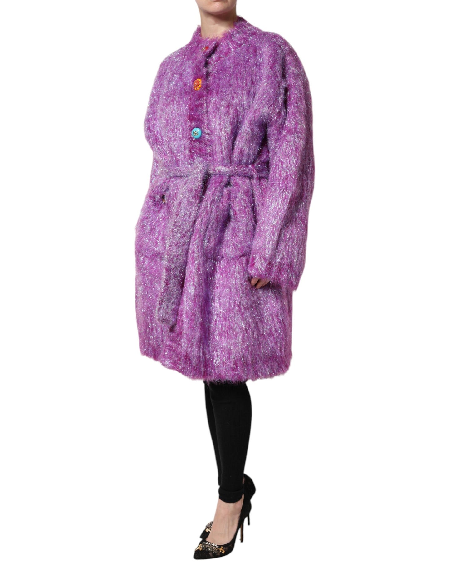 Dolce & Gabbana - Trench-coat orné de boutons violets