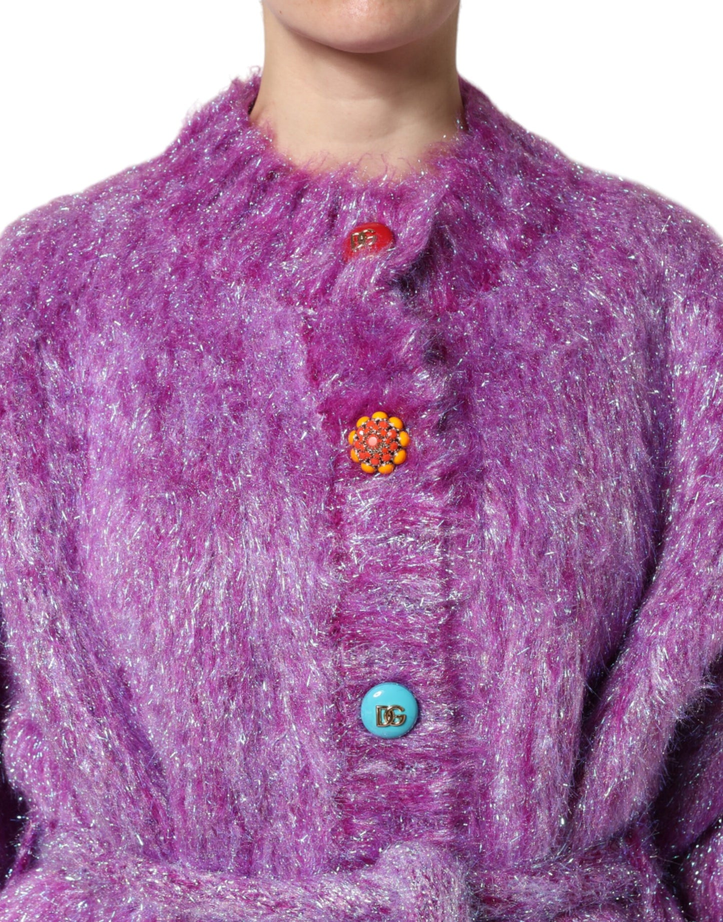 Dolce & Gabbana - Trench-coat orné de boutons violets