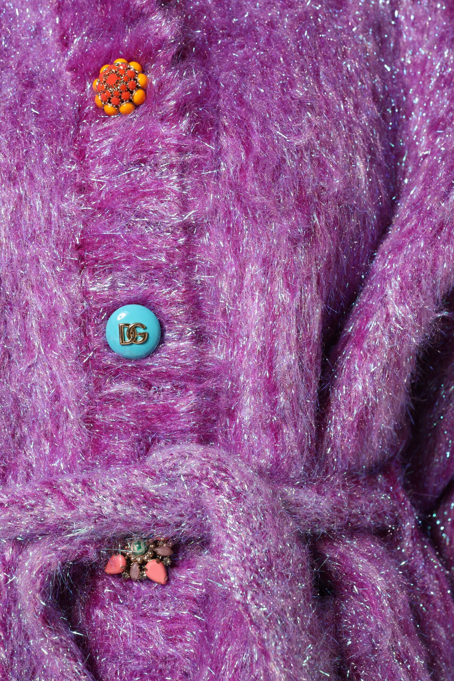 Dolce & Gabbana - Trench-coat orné de boutons violets