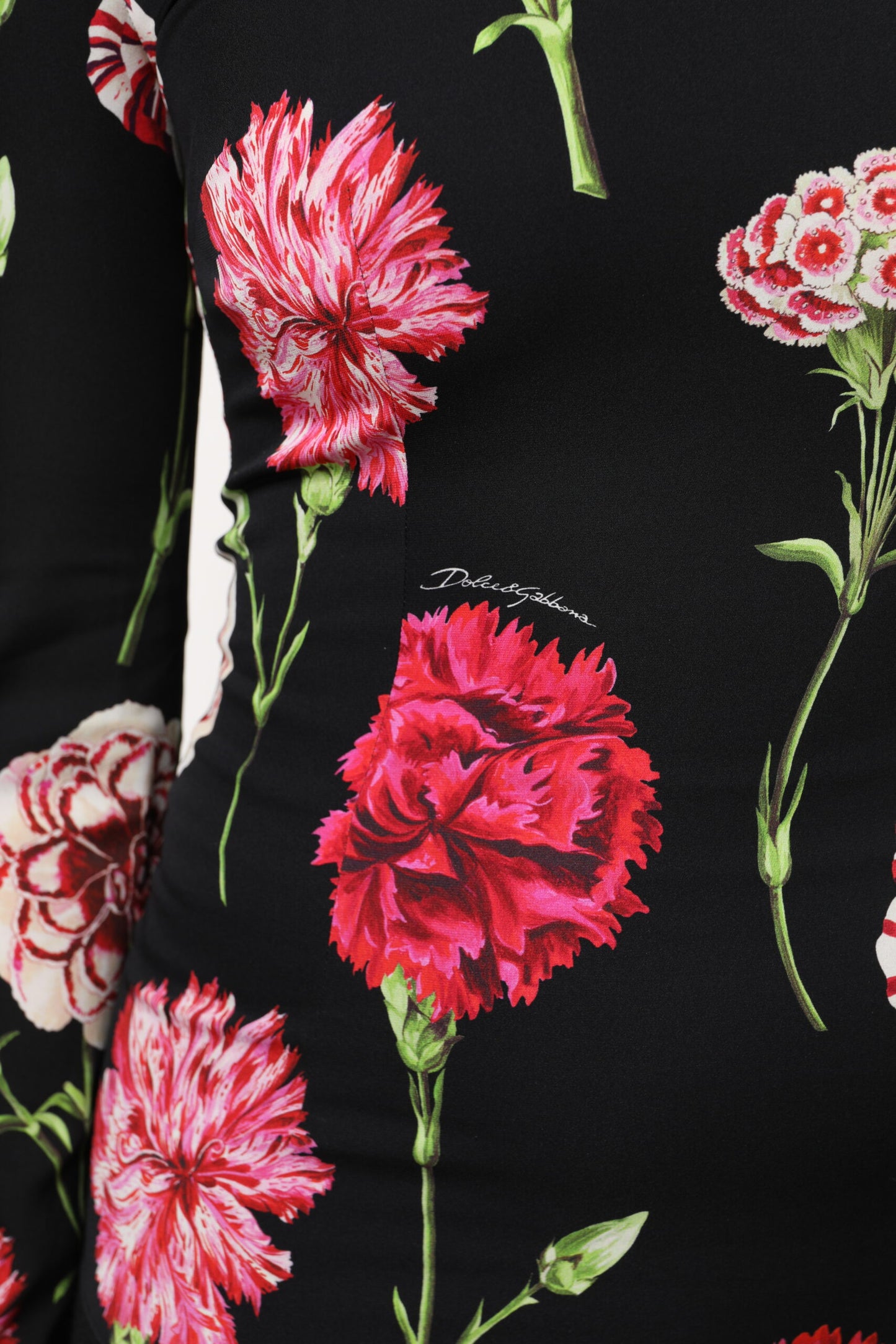 Chemisier à manches longues et imprimé floral noir Dolce & Gabbana pour femme