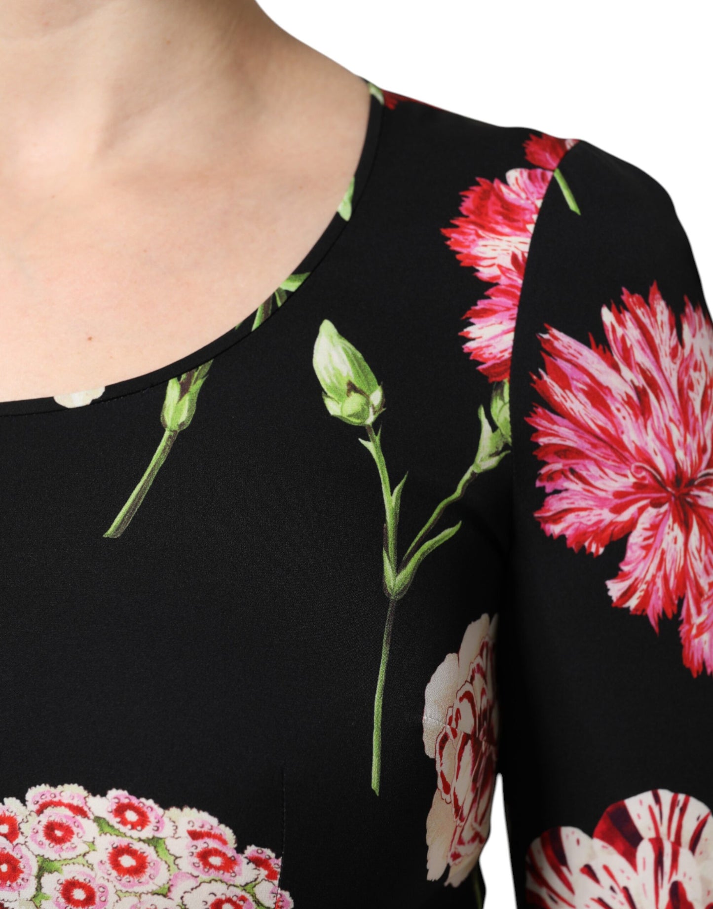 Chemisier à manches longues et imprimé floral noir Dolce & Gabbana pour femme
