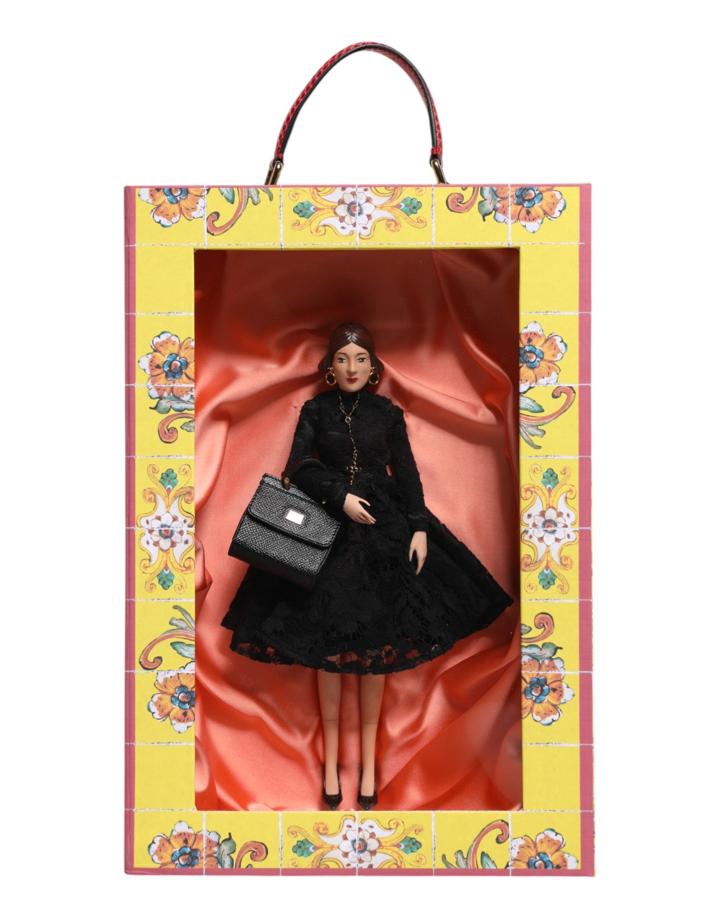 Poupées Dolce & Gabbana en céramique, porcelaine, cuir et robe noire