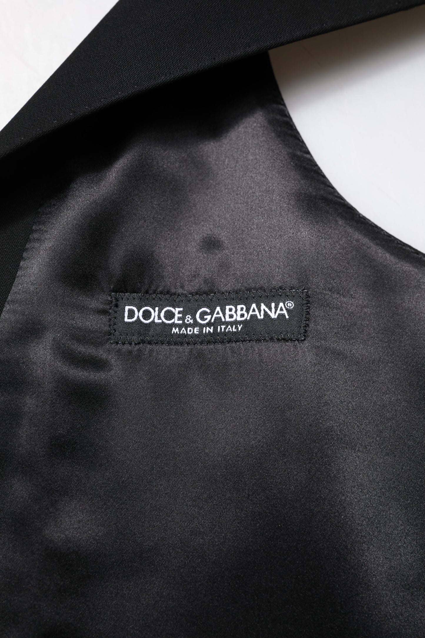 Dolce & Gabbana Black Wool Waistcoat Dress Formal Vest