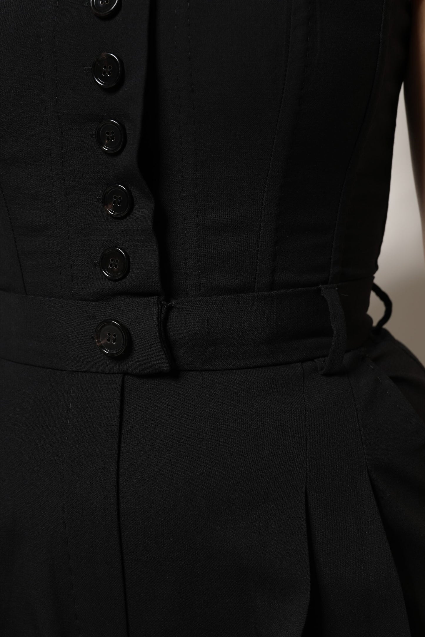 Robe-combinaison bustier en laine noire Dolce & Gabbana