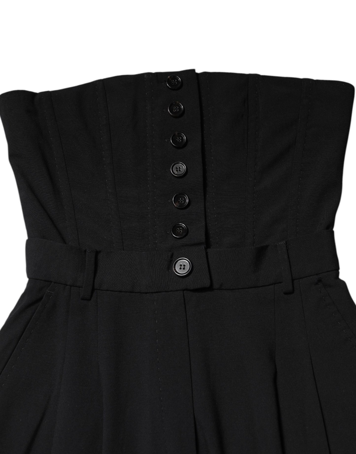 Robe-combinaison bustier en laine noire Dolce & Gabbana