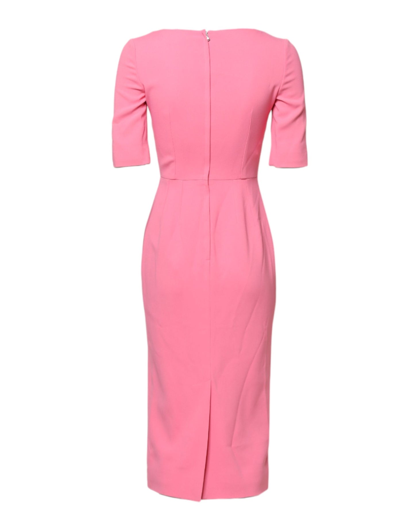 Robe fourreau mi-longue à manches courtes en viscose rose Dolce & Gabbana