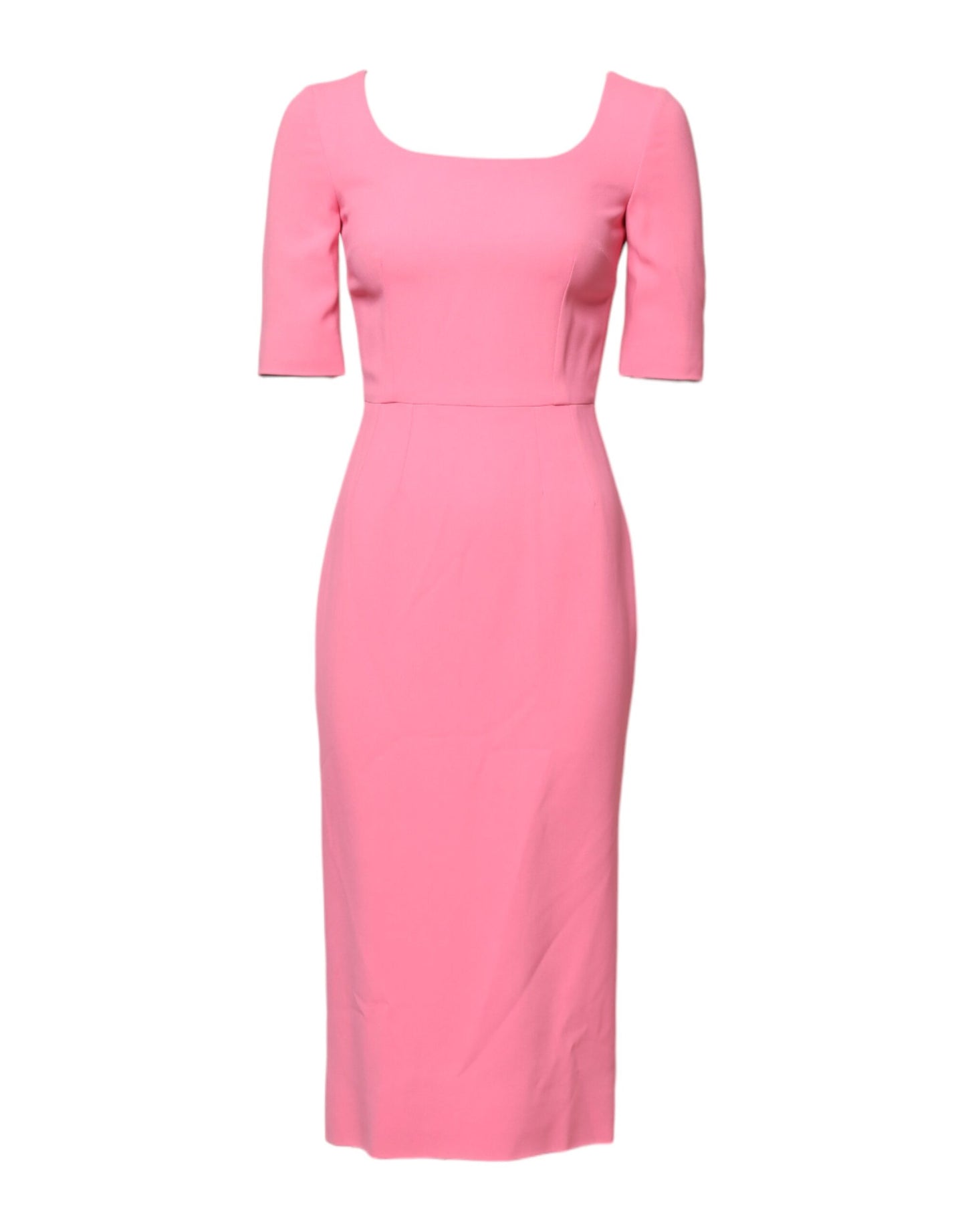 Robe fourreau mi-longue à manches courtes en viscose rose Dolce & Gabbana