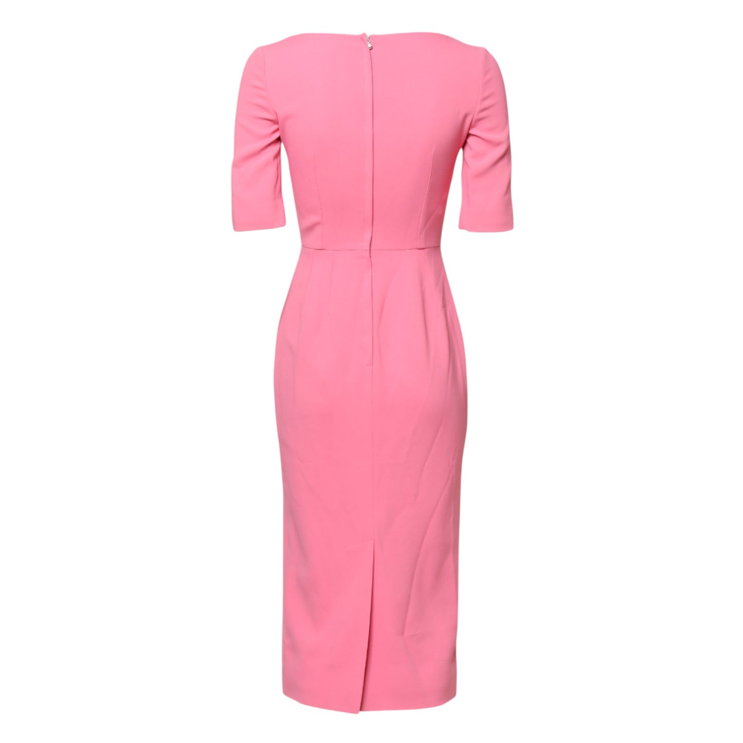 Robe fourreau mi-longue à manches courtes en viscose rose Dolce & Gabbana