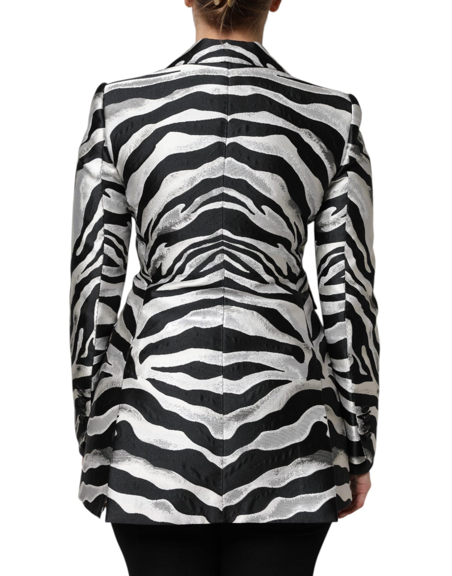 Veste blazer Dolce & Gabbana en polyester noir et blanc pour femme