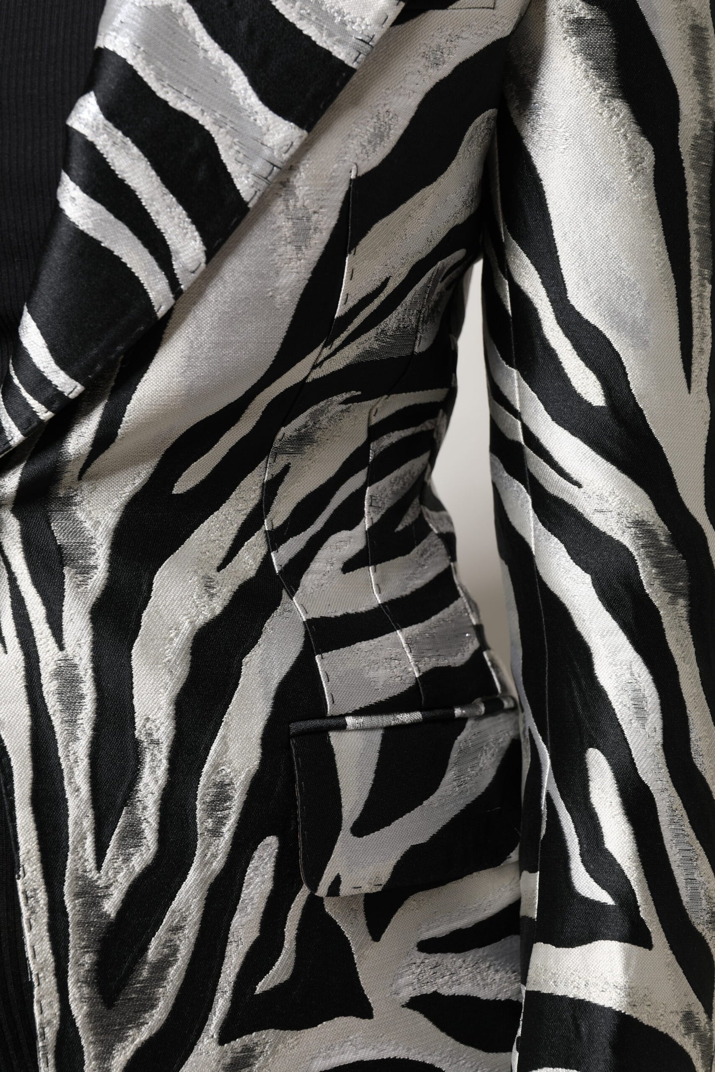 Veste blazer Dolce & Gabbana en polyester noir et blanc pour femme