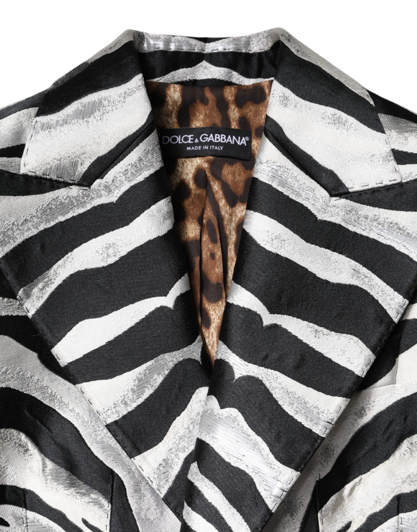 Veste blazer Dolce & Gabbana en polyester noir et blanc pour femme