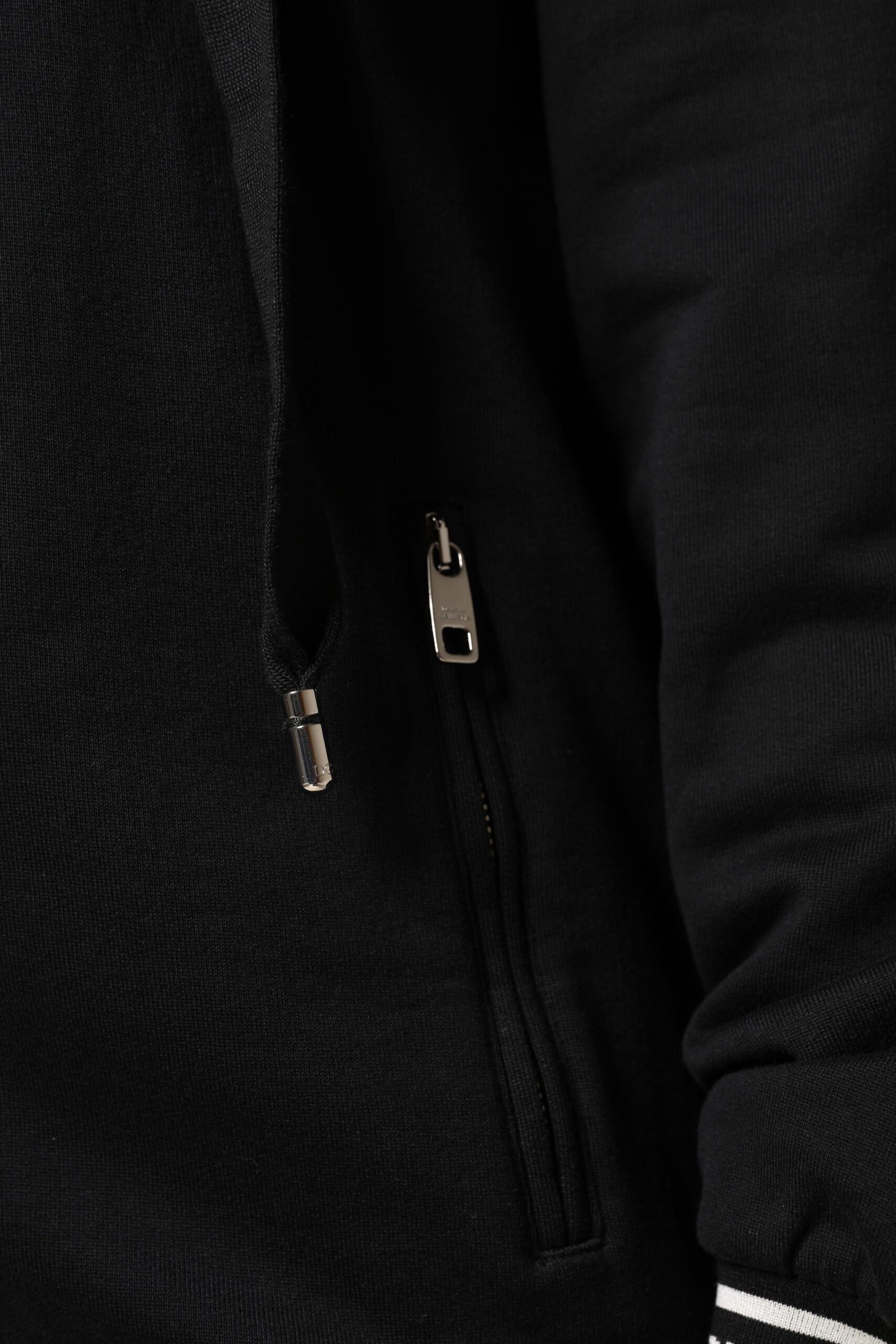 Sweat-shirt à capuche zippé en coton noir Dolce & Gabbana